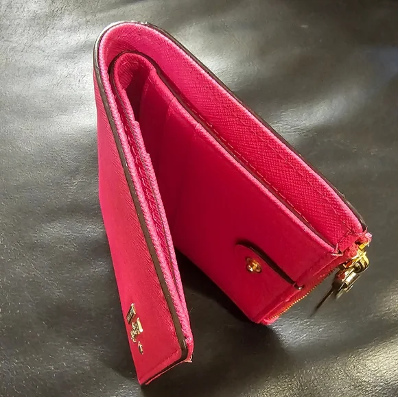 Kate Spade Cameron Street Adalyn Small Wallet Hot Pink Saffiano Leather EUC - Picture 8 of 13